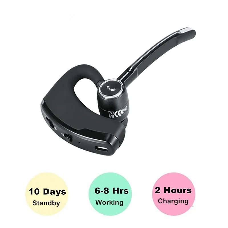 V8S Bluetooth Headset Business Car Wireless Headphone Stereo med MIC Sport som kör Bluetooth Earphone Hand HD Music6267434