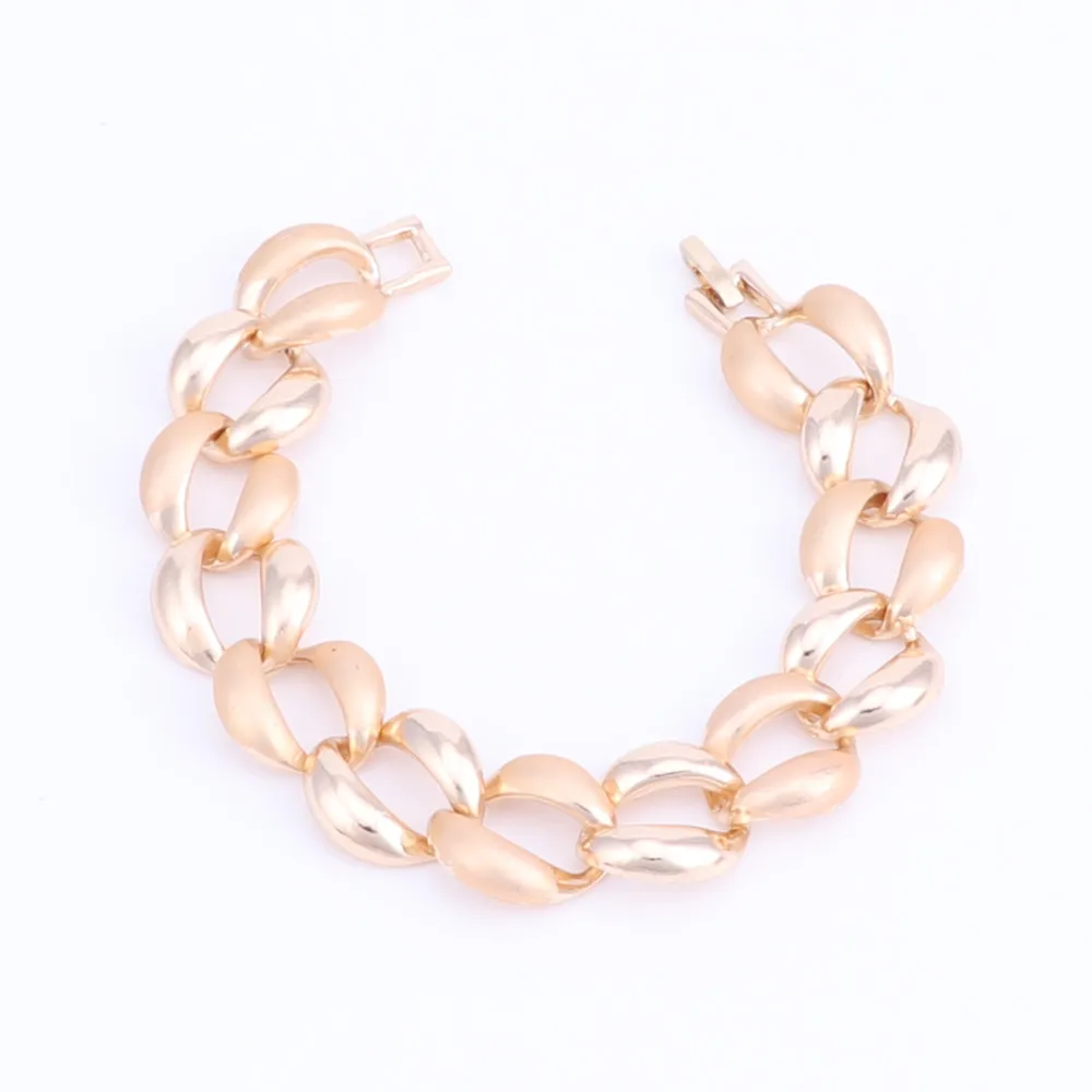 Fashion Wedding Dubai Africa Nigeria African Jewelry Set Gold-color Necklace Earrings Bracelet Rings Romantic Woman Bridal Jewelry Sets