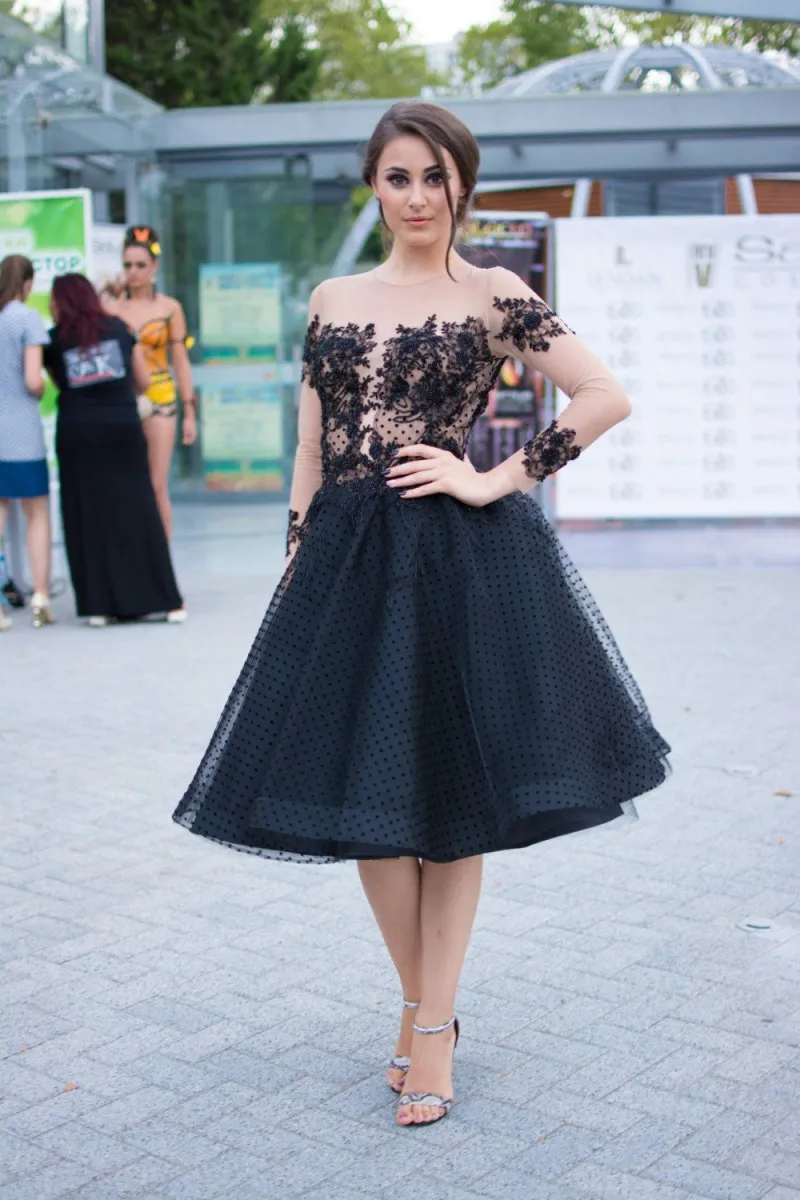 Robe de soirée 2018 dentelle noire clearance
