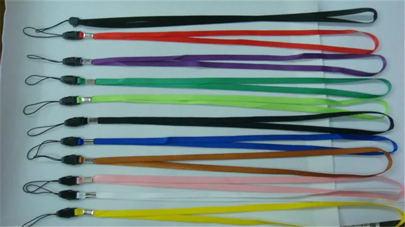 / bundle couleurs de bonbons cordons de téléphone portable carte d'identité lanière de cou longues sangles corde de suspension en nylon avec boucle d'avion porte-clés