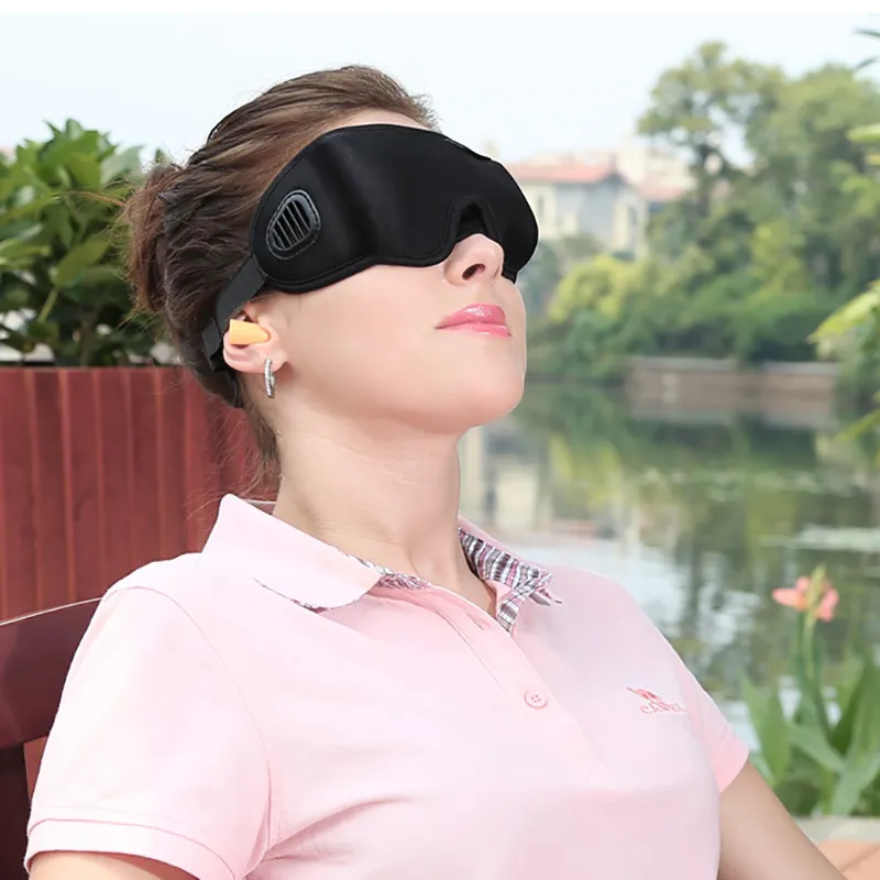 3D Night Sleeping Rest Eye Mask Shade Cover acolchado Eye Patch Portable Travel Relax Aid Blindfolds 3D Ultra-Sof vendaje para dormir