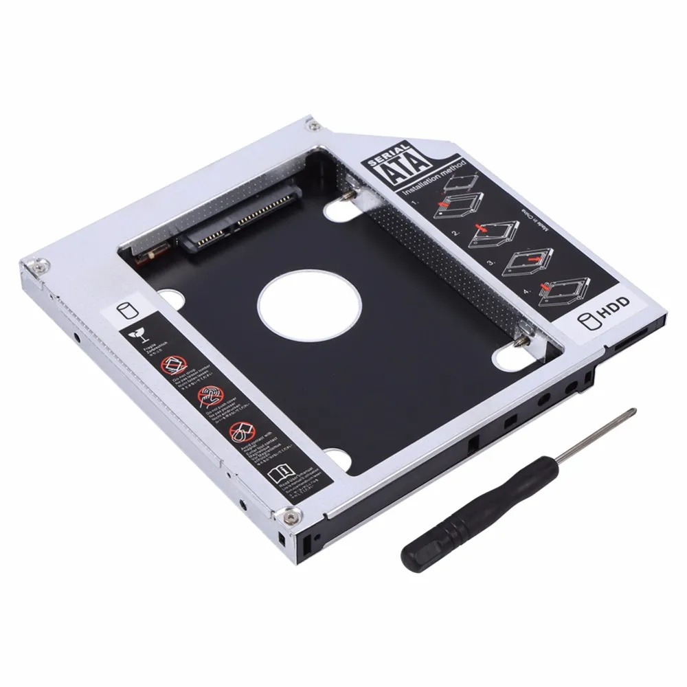 Freeshipping 12,7 mm Aluminium SATA HDD SSD Gehäuse Festplattenschacht Caddy Optischer DVD-Adapter für Laptop