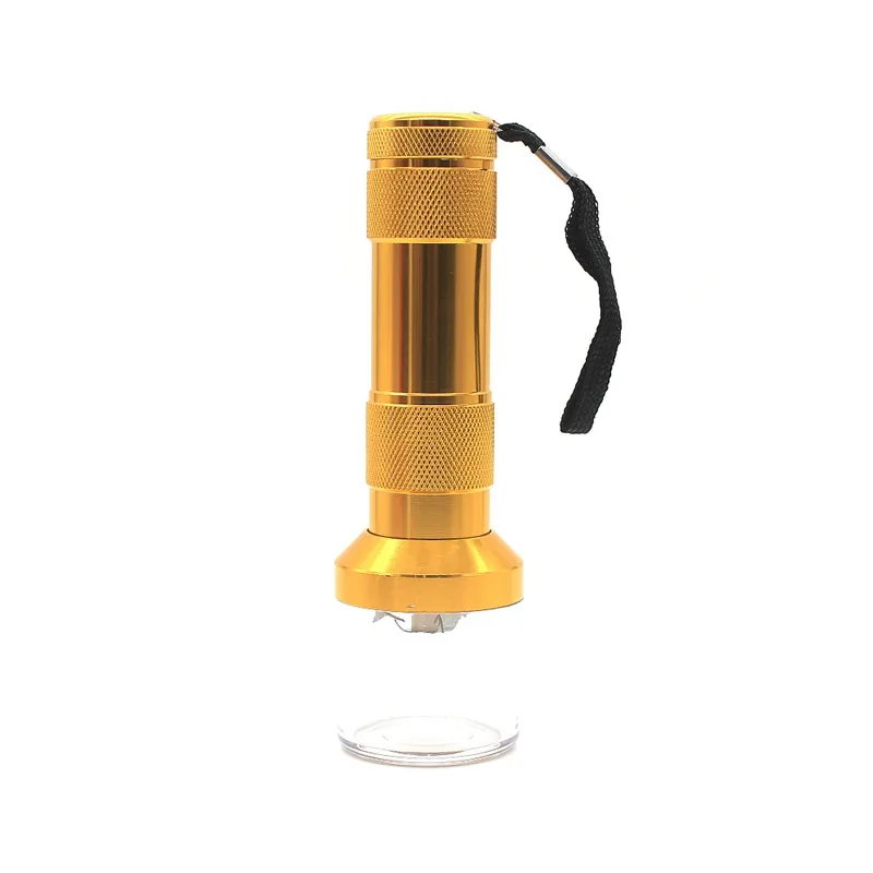 Broyeur de tabac électrique en aluminium, broyeur de fumée d'herbes, lampe de poche, pollen, cigarette, alliage d'aluminium, hachoir portatif en métal 5 C6702957