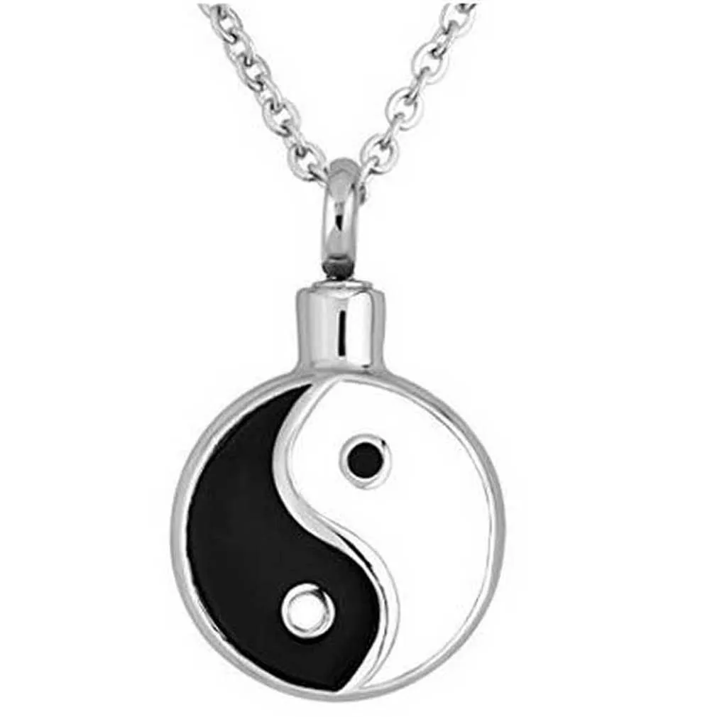 Tai Chi Yin Yang Urne Colliers Pour Crémation Cendres Memorial Pendentif En Acier Inoxydable Pendentif Hommes Femmes Maman