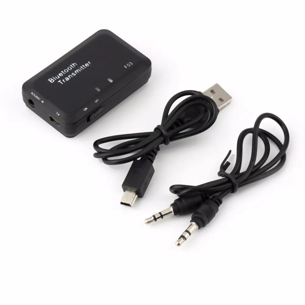 Freeshipping mini Trådlös Bluetooth-ljudmusiksändare mottagare för headset Smart TV MP3 dongle adapter svart