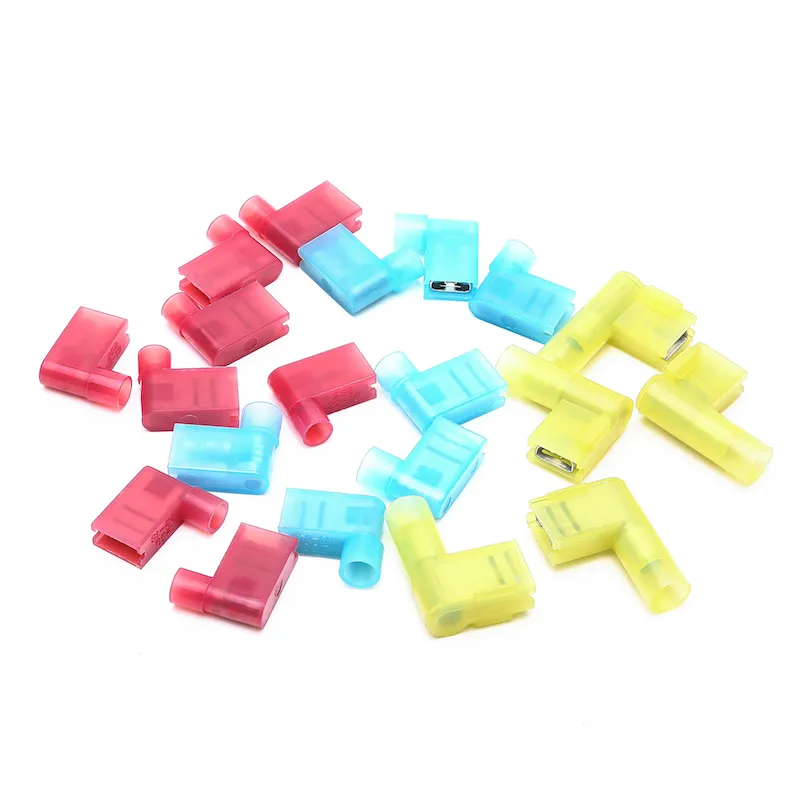 60PCS Fully Insulated Flag Wire Connector Quick Disconnects Spade Nylon Terminal Assortment Fitted 22-16/16-14/12-10 A.W.G