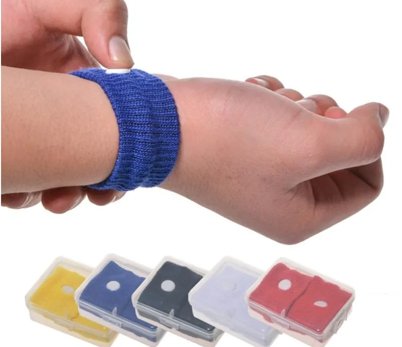 Heißer verkauf candy color anti übelkeit armbänder auto anti übelkeit krankheit wiederverwendbare motion sea sick reise handgelenk bands gesundheitswesen mit clear box.