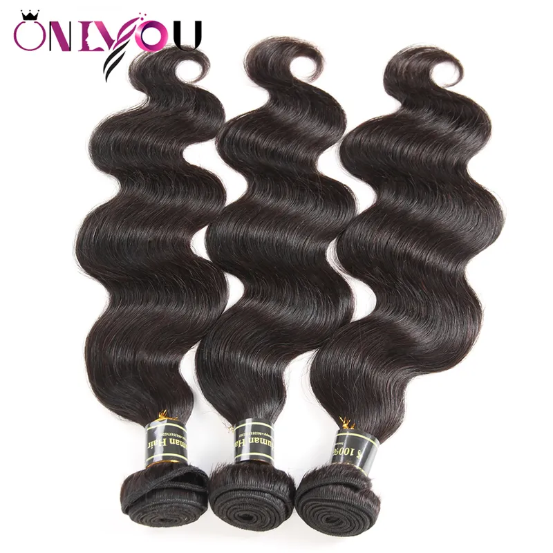 10Aペルーのまっすぐな処女髪織り拡張ボディウェーブディープキンキーカーリーヘアバンドル3または4バンドル1ロットナチュラルブラック