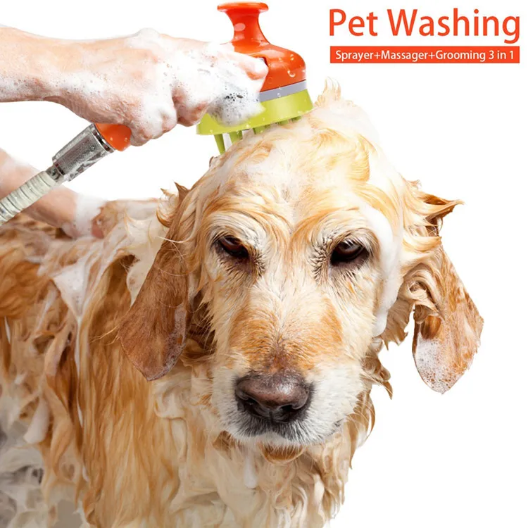 Haustier Hund Hund Massage Dusche Sprinkler Haustier Kämme Hundebad Schönheit liefert Haustierbedarf