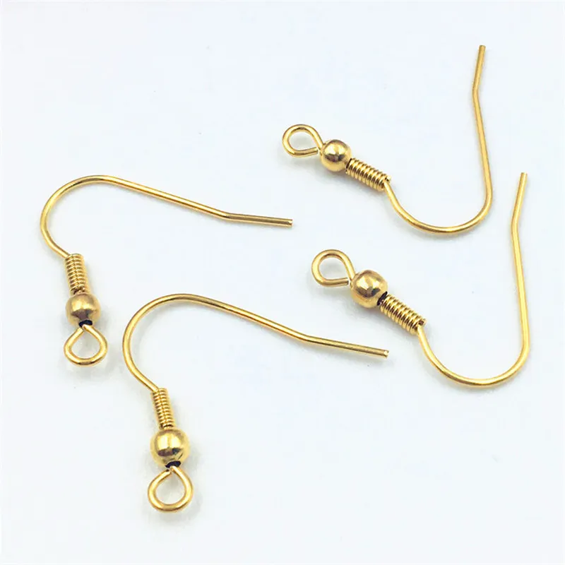 Wholesale Of 200 Surgical Silver Tone Stainless Steel Earring Airflow Hooks  With Gold Tone For DIY Jewelry Making From Mina8868, $13.73