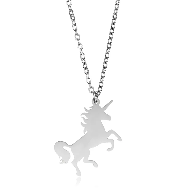 Eenhoorn hanger ketting paard Pegasus rvs goud voor vriendin Valentijnsdag vrouwen mannen cadeau charme kinderen sieraden