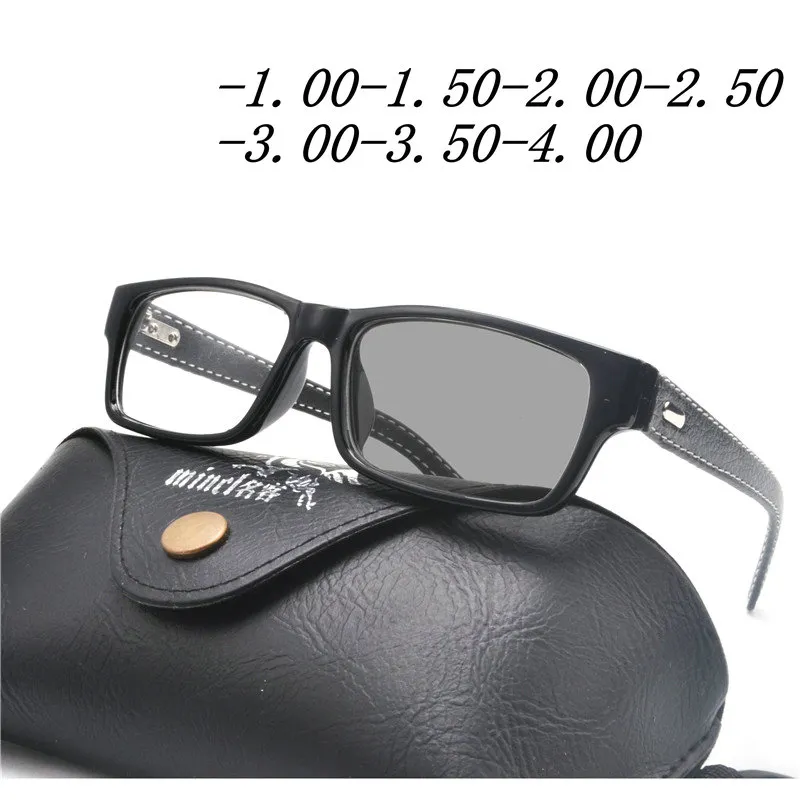 new transition sun photochromic Spectacle Eyeglasses Men Computer Optical squareFrame Glasses Myopia Frame With box FML