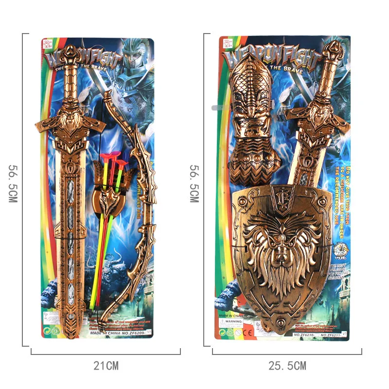 子供の剣士プラスチックおもちゃ剣ヨーロッパスタイルの戦士の剣のパフォーマンス天国のキングソードアームズモデル309t