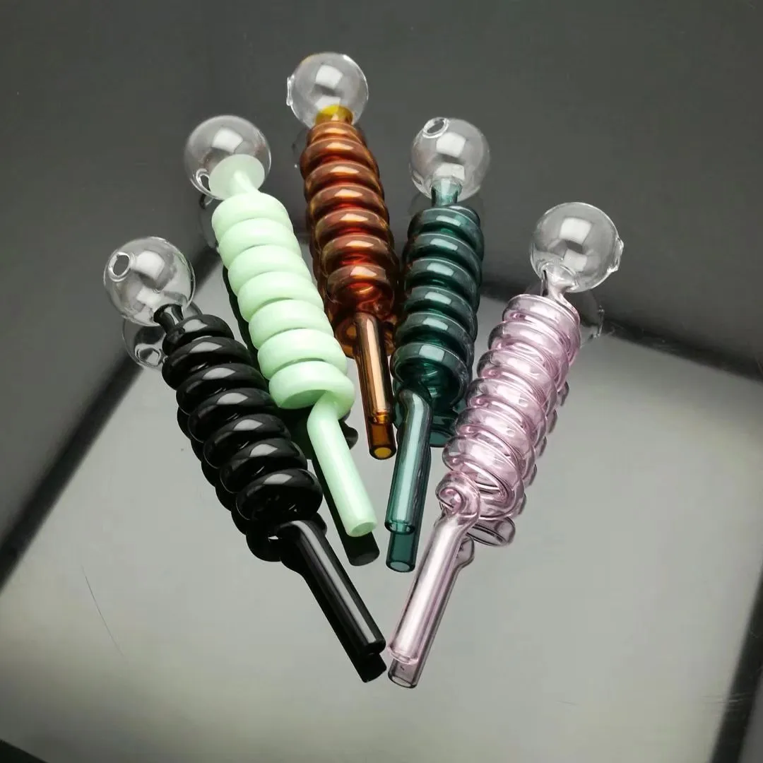 Färgad Multi Spiral Glas Spisar Partihandel Glas Bongs Oljebrännare Glas Vattenrör Olje Rigg Rökning, Gratis frakt