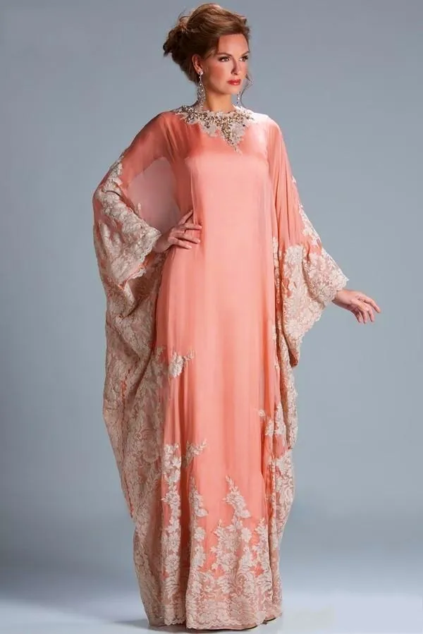 Chiffon Kaftan Dubai Arabian Evening Dresses Long