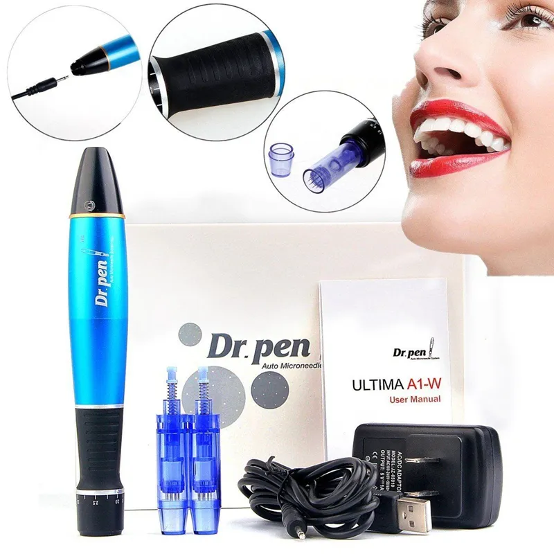 Dr.Pen A1-W Sistema inalámbrico de micro agujas Derma Pen Sistema de longitud de aguja ajustable 0.25mm-3.0mm 5 velocidades Dermapen eléctrico