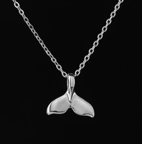 DHL belle chaîne de clavicule de sirène collier en argent Simple bijoux de mode pendentif en queue de poisson collier meilleur cadeau pour les femmes