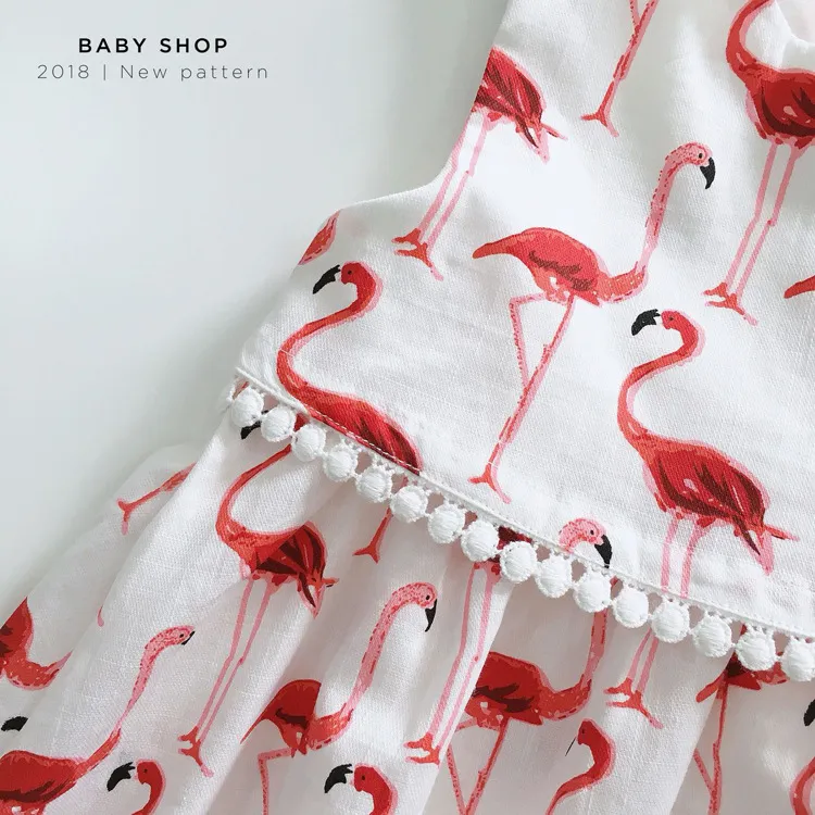 2018 Sommer kleine Mädchen Kleidung Flamingo Baby Kleid ärmellose Kinder Baby Mädchen Kleid Kleinkind Kleidung Kinder Sommerkleid lässige Babykleidung