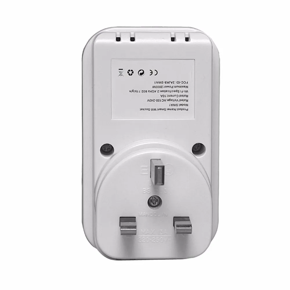 Smart Socket Plug WIFI Bezprzewodowe zdalne gniazdo Adapter zdalnego sterowania Gniazdo Outlet Przełącznik rozrządu dla inteligentnych automatyki domowej z jednym telefonem