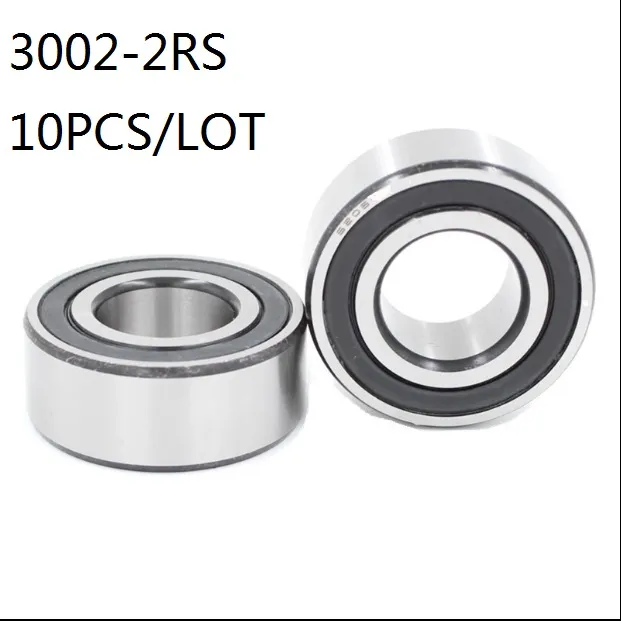 10pcs 높은 속도 3002-2RS 15x32x13 이중 행 각도 접촉 볼 베어링 15 * 32 * 13 mm