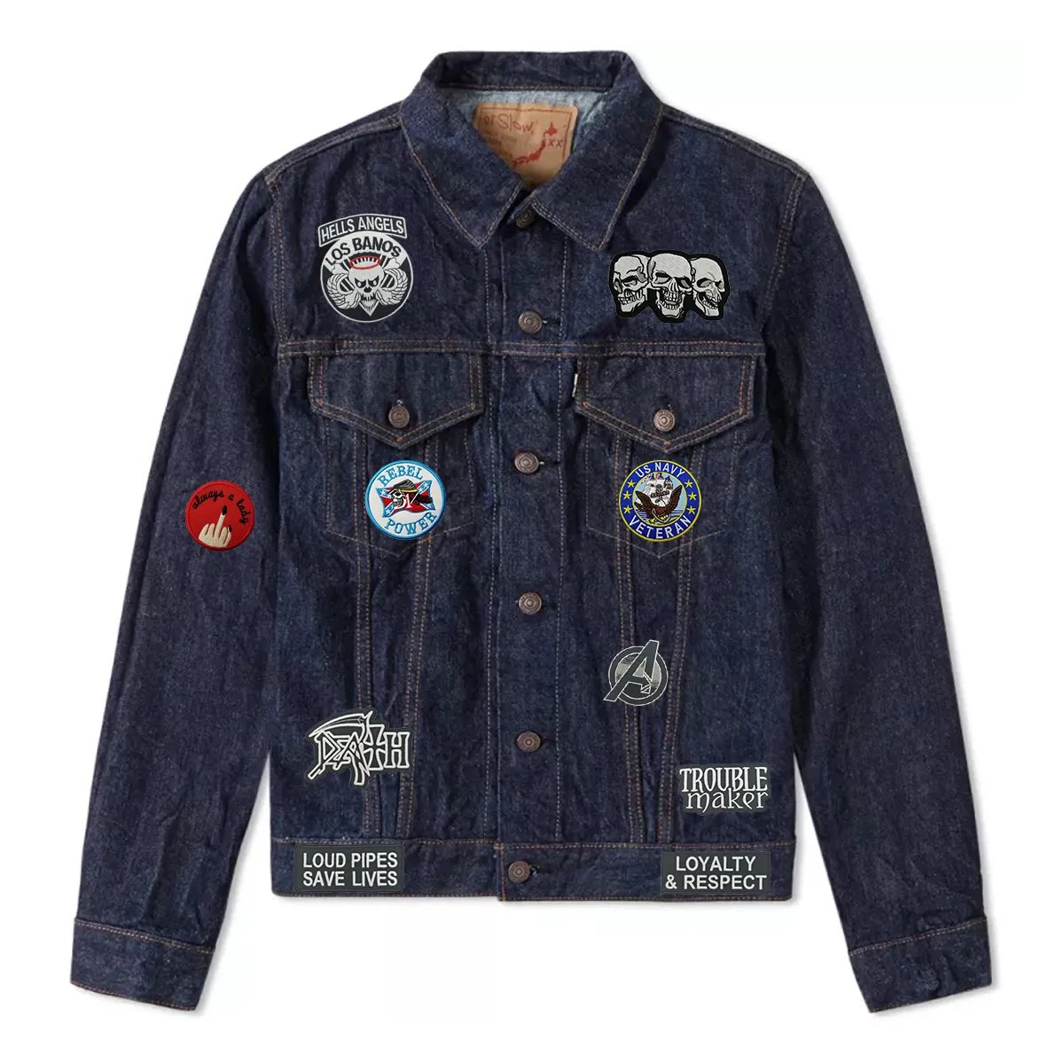 Custom Left Chest Embroidery Veteran Navy Patch Iron Sewing on Jacket back and T- shit or Hat Cap202L