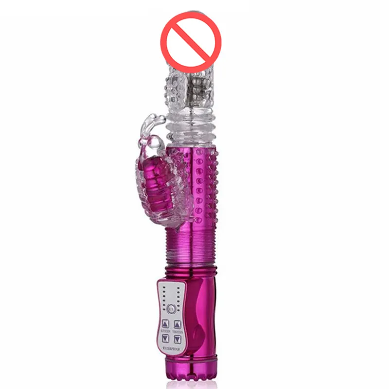 USB wiederaufladbarer G-Punkt-Vibrator, Dildo-Rotation, Schmetterlings-Kaninchen-Vibrator, flexible Silikon-Körpermassage, Klitoris-Stimulation, Sexspielzeug für Frauen