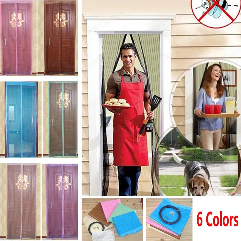 6 Colors Magnetic Door Mosquito Net Curtain Mesh Screen Windows Insect Fly Bug Gauze Mosquito 90*210cm And 100*210cm WX9-283