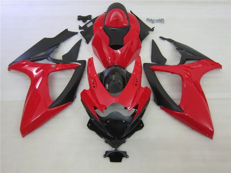 100 % Spritzguss. Schwarz rot ALSARE Corona-Verkleidungsset für Suzuki 2006 2007 GSXR 600 750 K6 GSXR600 GSXR750 06 07 Karosserie HJ88