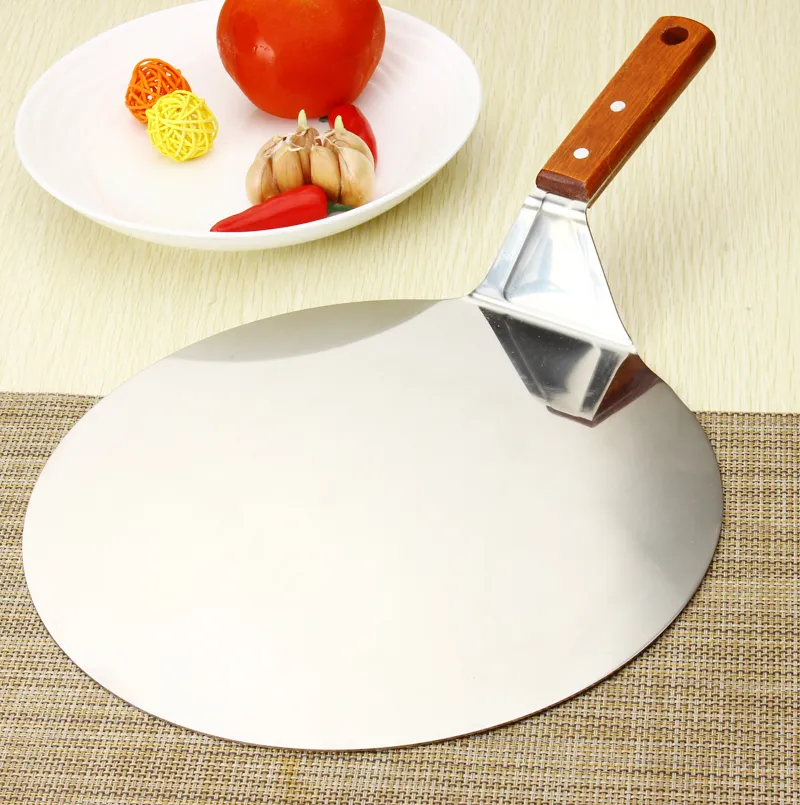 Outils de cuisson manche en bois acier inoxydable gâteau cercle pelle western steak pizza coupe-fromage pelles