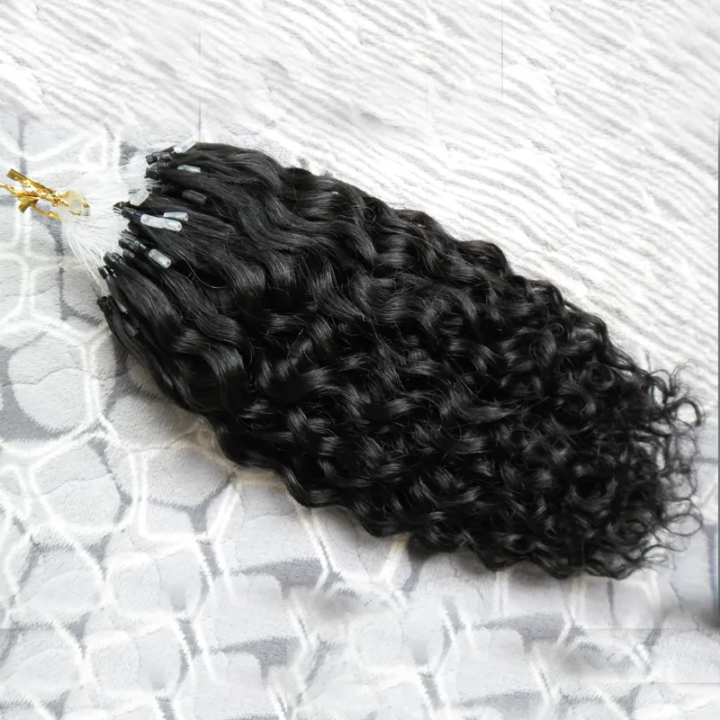 ブラジルの深い波マイクロループヒューマンヘアエクステンション100G 1GS 100S 100 Remy Human Hair Extension Micro Link Human Hair Extension8954734