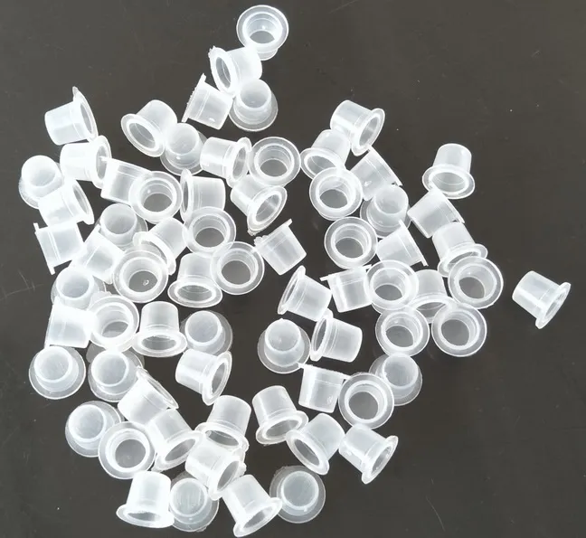 Vit 500st 8mm Small Size Professional Tattoo Ink Cups Caps Plastic Transparent Pigment Cup Cap Tattoo Machine Accessory1249094