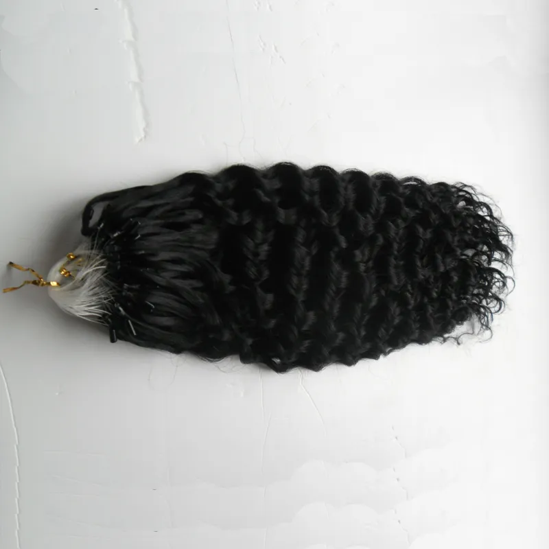 Micro Loop Human Hair Extensions 100g Deep Wave Hair Brazilian Micro Ring Loop Hårförlängningar