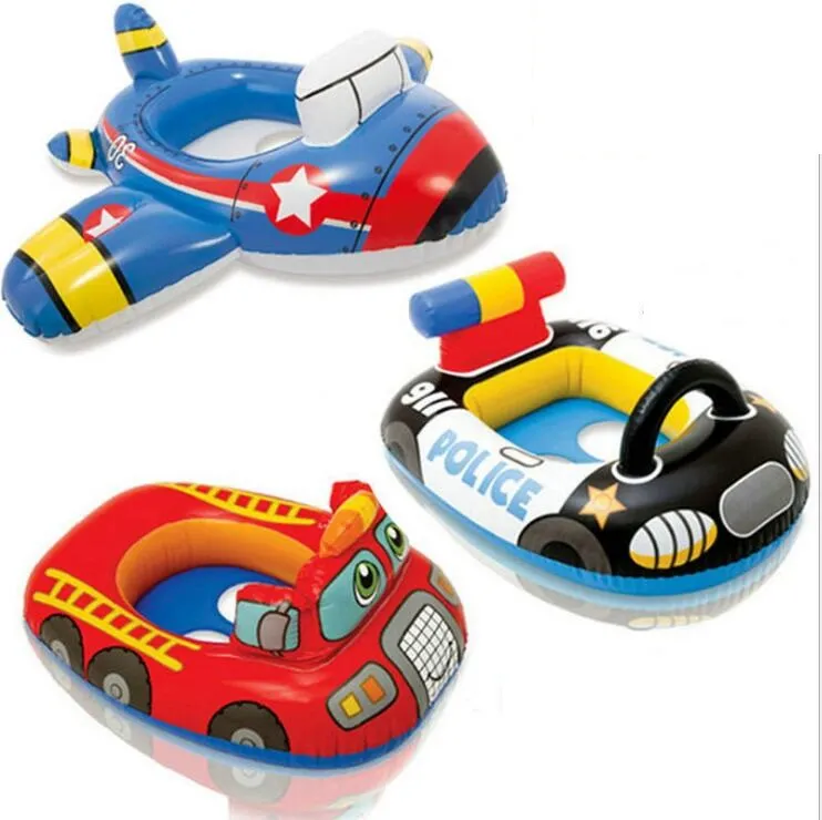 Baby aufblasbare schwimmen sitz ring Cartoon flugzeug auto form schwimmen ringe inflant schwimmende reiten spielzeug kinder schwimmen pool matratze floß