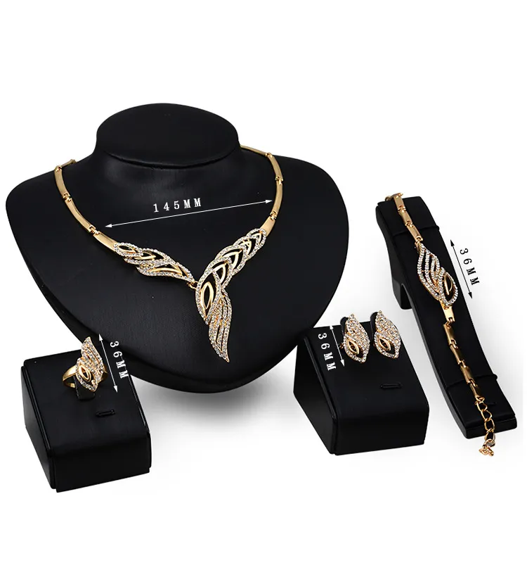 Gold Jewelry Set For Women – Bridal Wedding Accessories With Necklace, Earrings, Bracelet - View #10
