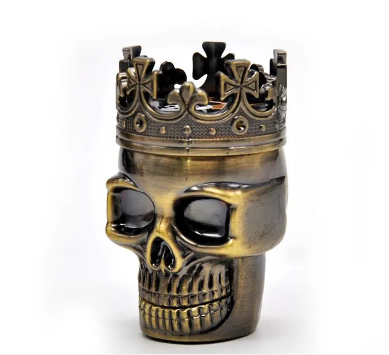 Plastique Plastique Tobacco Grinder 3 couches Metal Geder Grinder Broken Skull Smoke Dectecteur