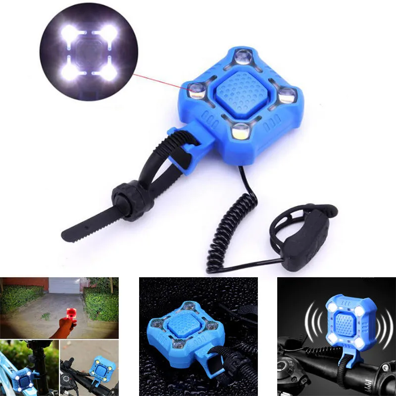 BL06 1600LM 4 * XPE LED 5 Modes Cykling Bike Frontlampa 1200mAh Lithium Batteri USB Uppladdningsbart IPX6 Vattentät med 120 dB Horn