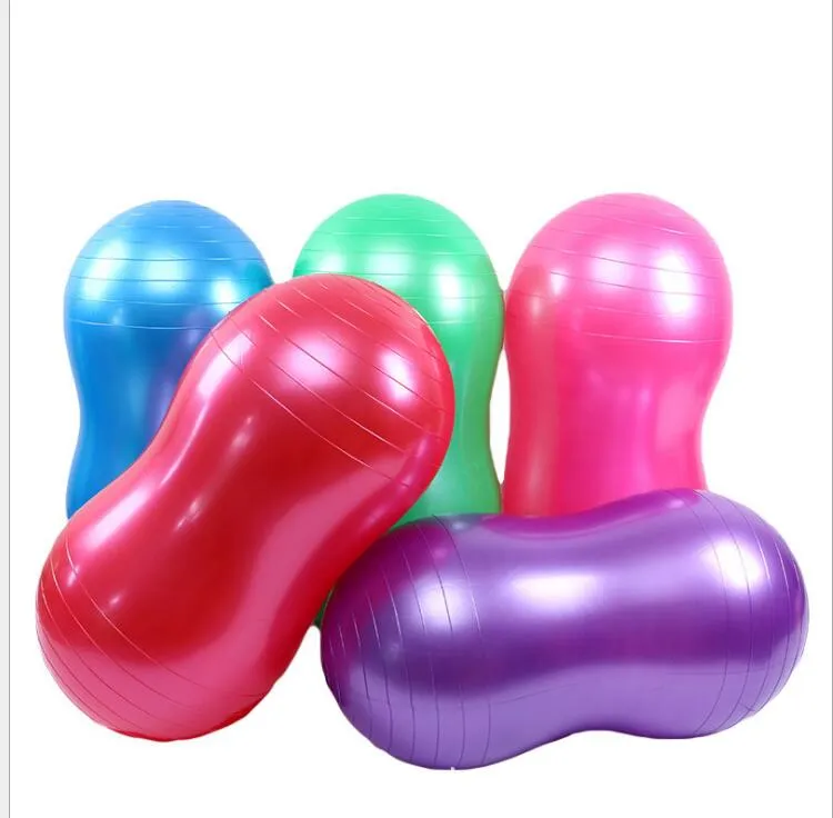 hot 90*45cm sports fitness gym exercise training yoga ball pilate explosion-proof peanut shape yoga boby balls