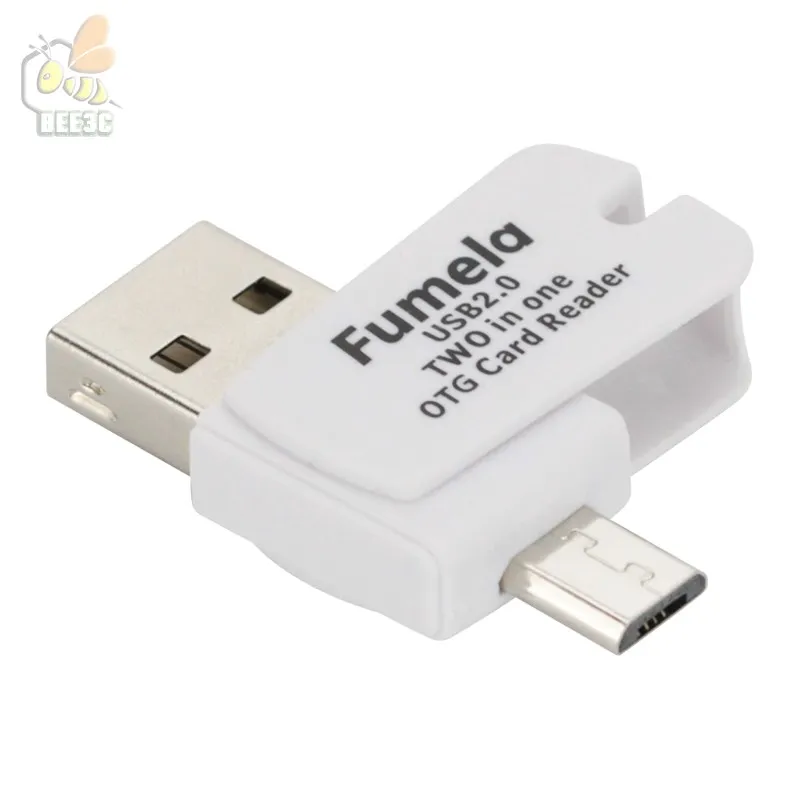 two in one Universal Card Reader Mobile phone PC card reader Micro USB OTG Card Reader OTG TF / SD memory android otg 