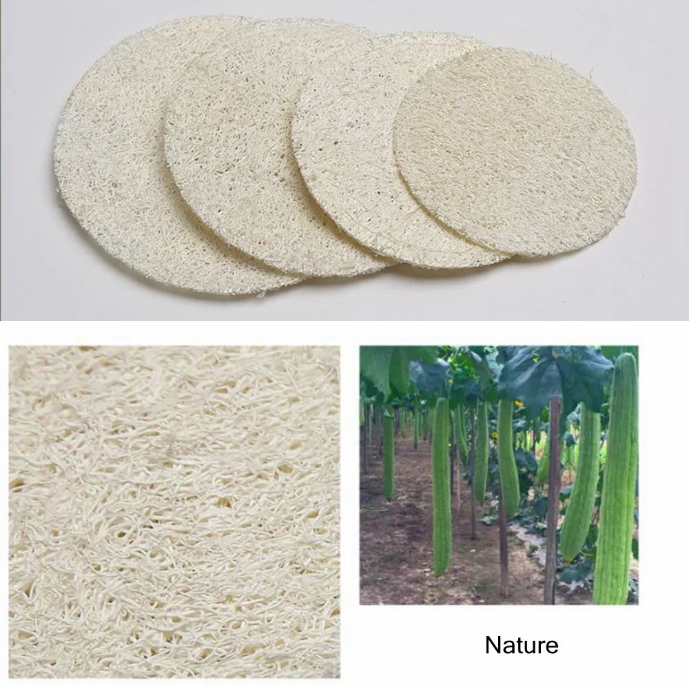 6 * 6 cm Roud Cara Natural Loofah Pad Maquillaje Luffa Quitar Esponja Loofa Exfoliante y Dead Skin Bath Shower Tool AAA984