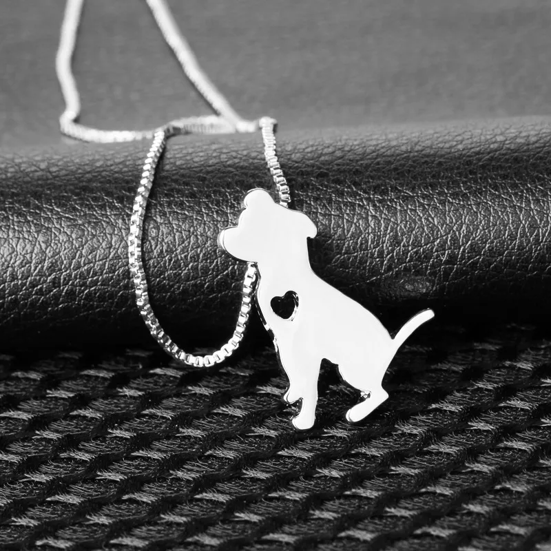 Mode chien pendentif colliers pour femmes hommes coeur chiot or argent plaqué collier ras du cou bijoux cadeau
