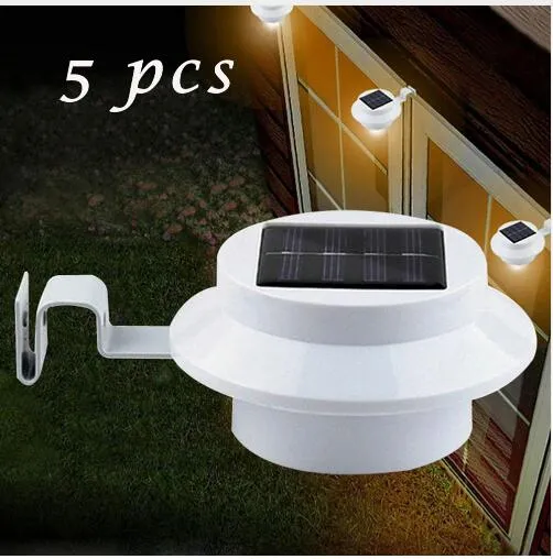 DHgate 5 Pack Solar Gutter Lights Waterproof Outdoor LED Gutter Lights with Smart Motion Sensor 2 Lighting Modes for House Lights Lighting