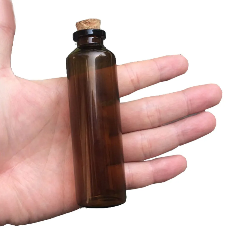50pcs 30x100x12 5 mm 50ml空っぽのmberコルク付き小さなガラス瓶