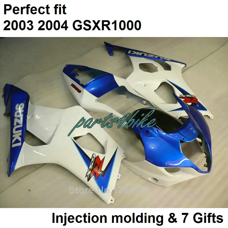 Blue white fairings set for SUZUKI GSXR 1000 K3 2003 2004 fairing kit GSXR1000 03 04 bodywork GSXR1000 GY56