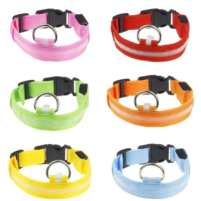 Doppelseitige Exposition leicht LED Nylon Hundehalsband Nacht LED Sicherheitsfarbe Haustier Hundehalsband und Leine Cool und Sicherheit für Ihr Haustier