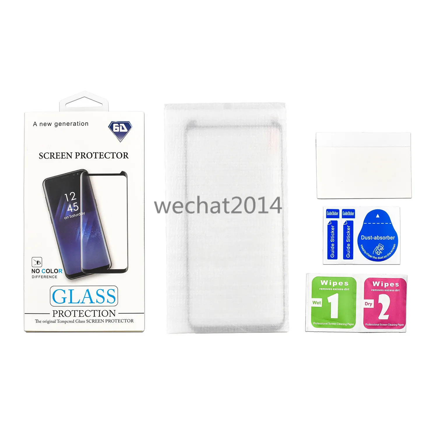 30PCS 3D Full Glue Adhensive Case Friendly Protecteur d'écran de téléphone en verre trempé avec emballage de vente au détail pour Samsung Galaxy S8 S9 Plus Note 8 9