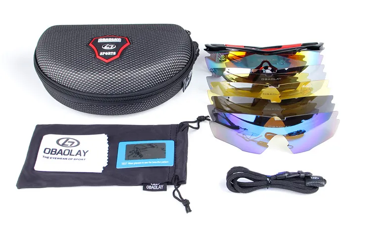 Óculos de sol de alta qualidade à prova de vento óculos de sol de ciclismo polarizados óculos esportivos masculinos óculos de sol femininos com 5 lentes 5926991