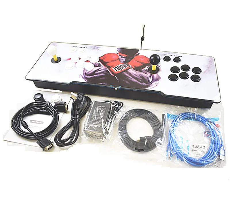Pandora 5S Can Store 1299 1388 Games Arcade Console HD Output LED Lighted Acrylic Surface Replace Sanwa Joystick PCB Board Arcade Console