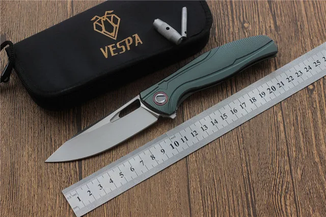 VESPA F7 top knifes Lama: M390 (Satin) Manico: TC4 cuscinetto da campeggio caccia coltello da tasca Strumenti EDC Regali di natale affilato Coltello pieghevole