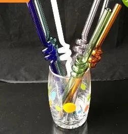 2018 Yeni Renkli Spiral Düz Emme Tüpü, Toptan Bongs Yağ Burner Borular Su Borular Cam Boru Oil Kuleleri Sigara