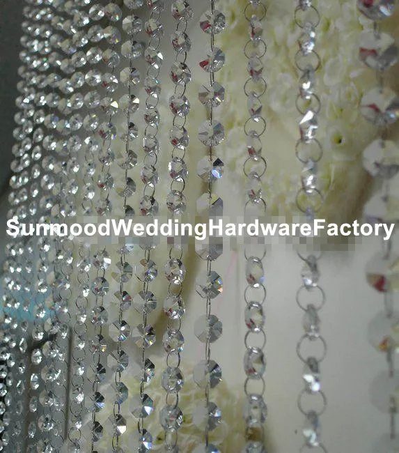 Hurtownie Clear Crystal Acrylic Mandap Chain Curtain do dekoracji etapu zdarzenia